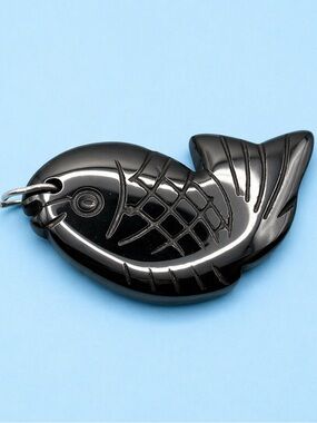 Grey Fish-Shaped Pendant Charm